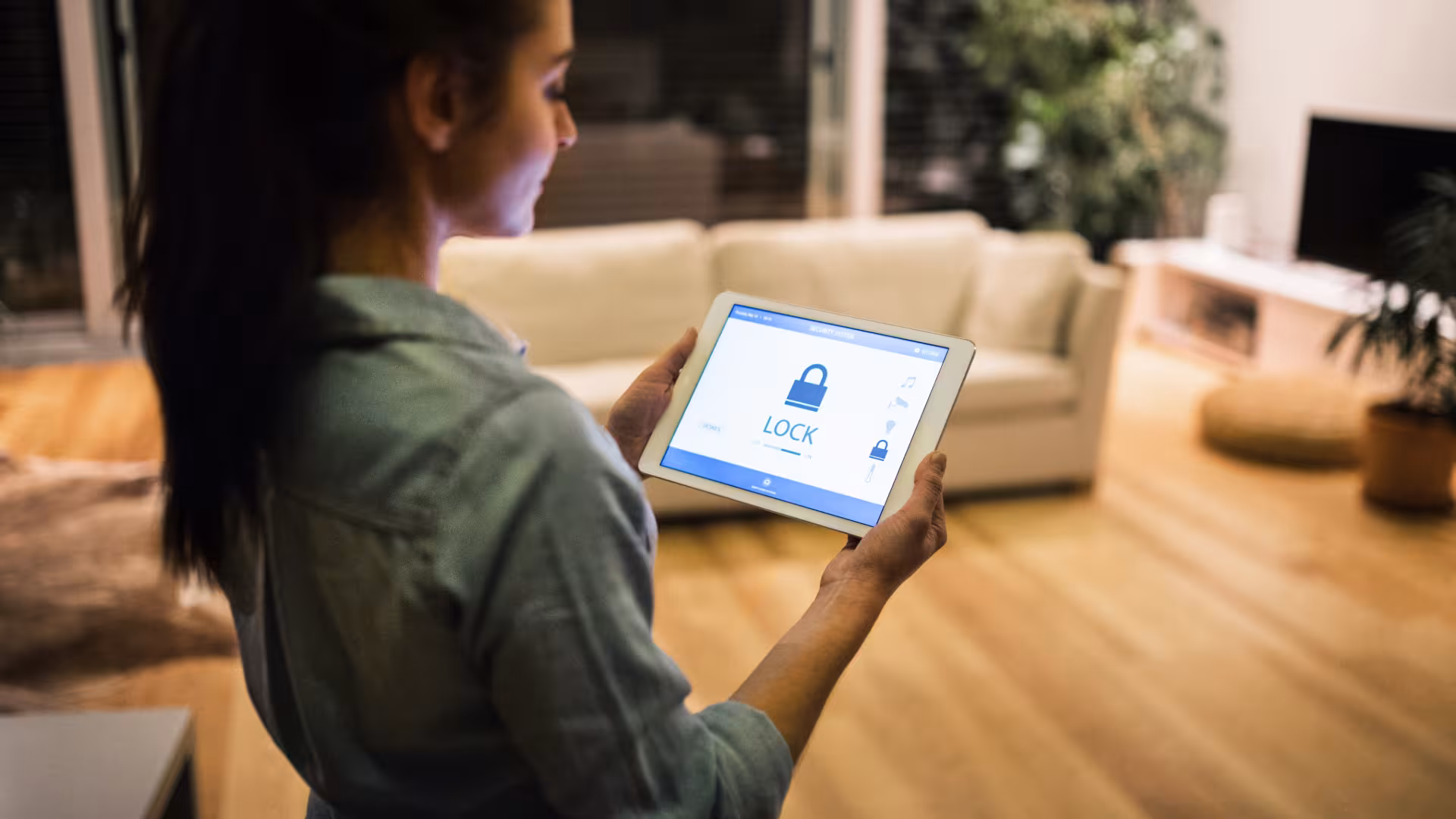 Residential Security - woman with tablet