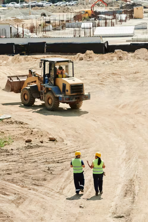 Construction site with 2 workers