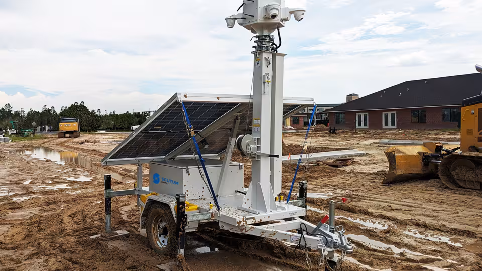 Mobile Security Tower - on job site 2 - rugged