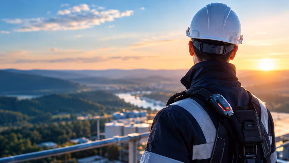 Un travailleur isolé seule sur un site industriel 
