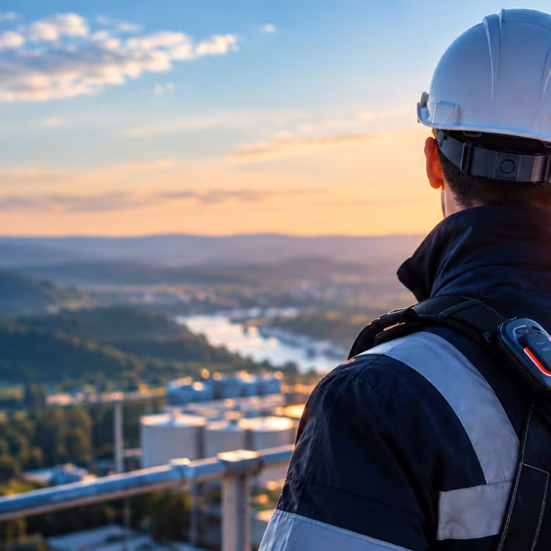 Un travailleur isolé seule sur un site industriel 